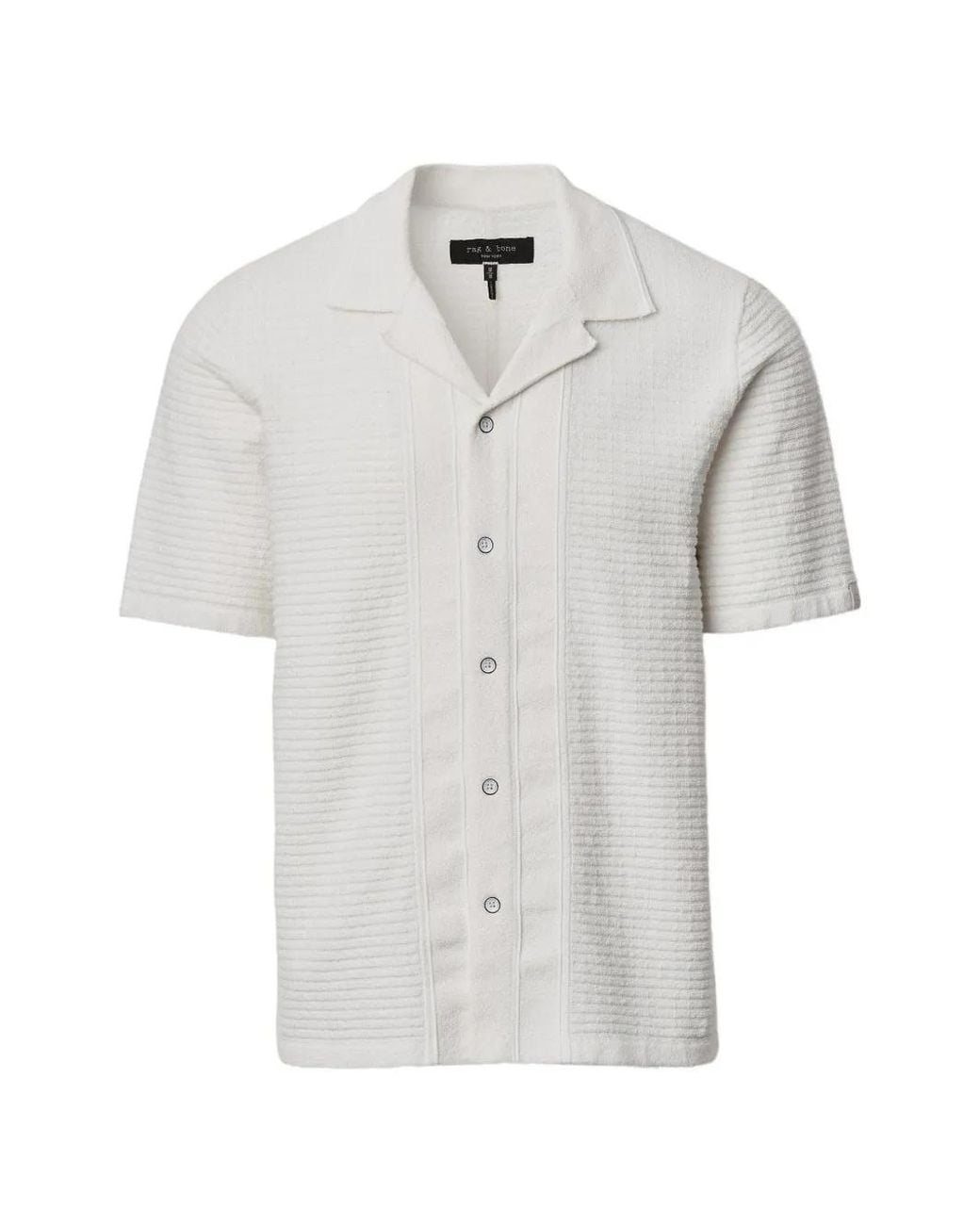 Rag & Bone White Zuma Ottoman-Texture Shirt for men