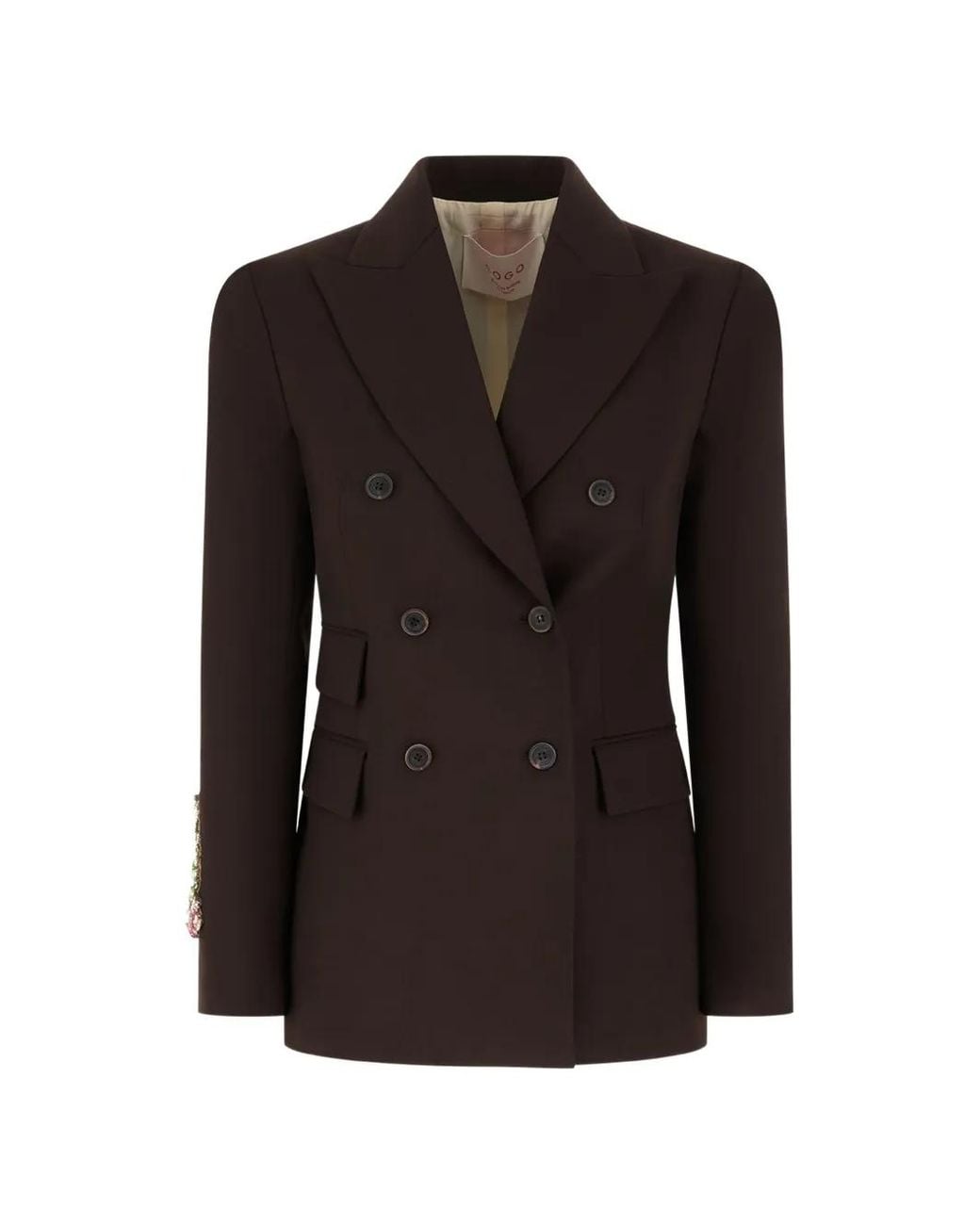 Co.Go Black Crystal-Embellished Blazer