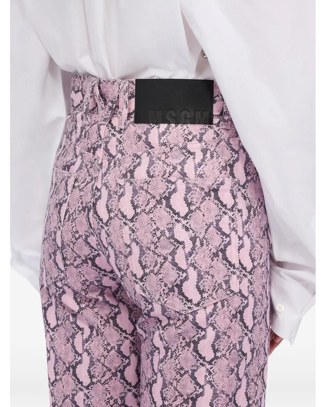 Pantalon À Imprimé Animalier MSGM en coloris Purple