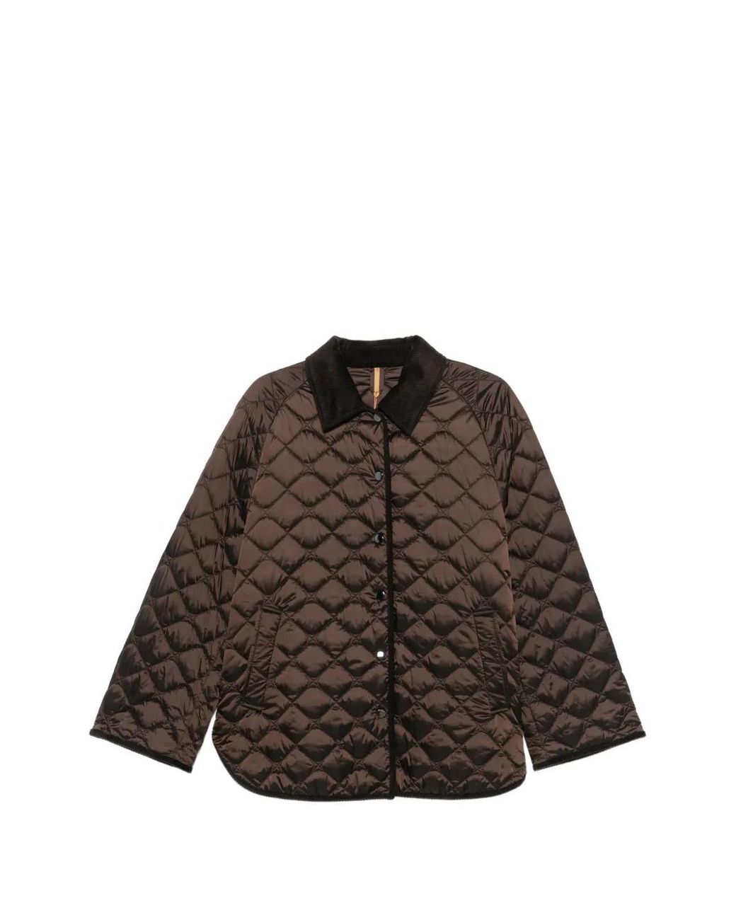 Marina Rinaldi Brown Mrssasia Quilted Corduroy-Collar Jacket