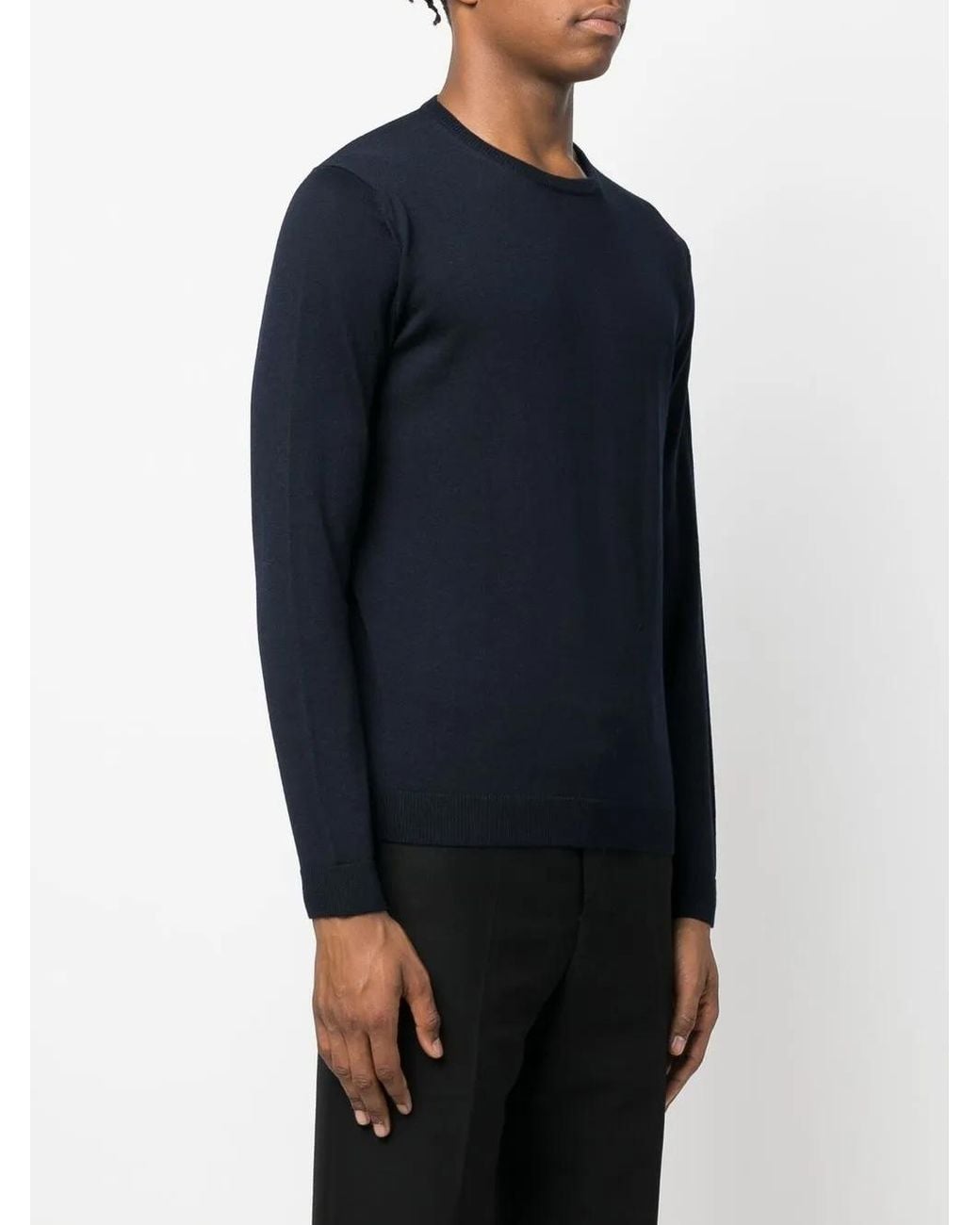Roberto Collina Blue Crew-Neck Pullover Jumper for men