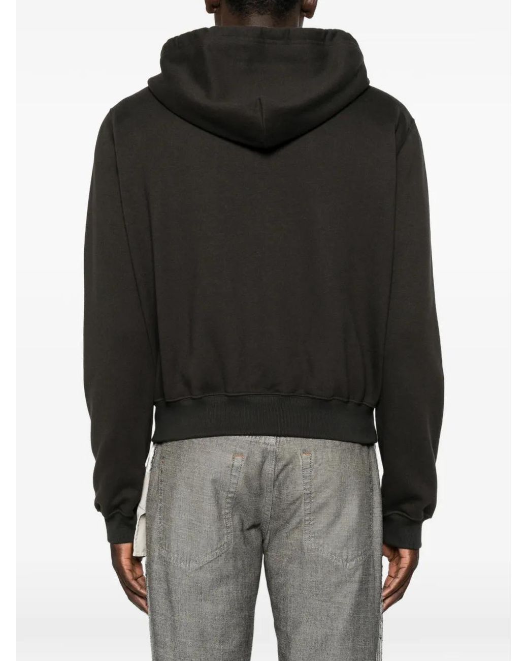 Magliano Black Belt-Detail Zip-Up Hoodie for men