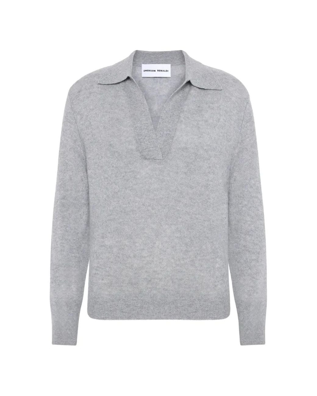 EMERSON RENALDI Gray Langärmeliger Pullover