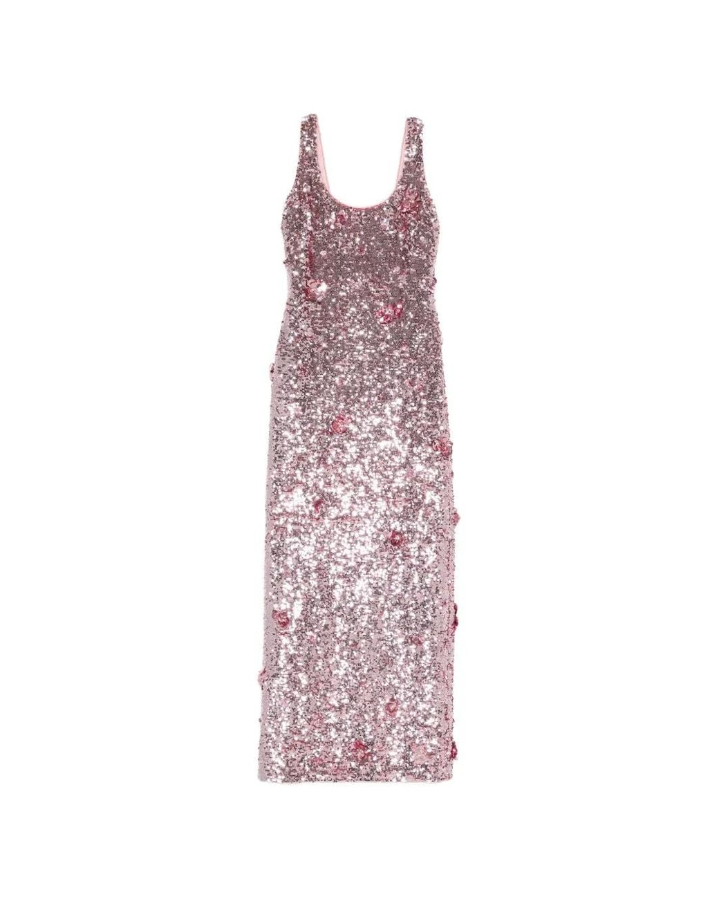 Jonathan Simkhai Pink Sequin-Embellishment Maxi Dress
