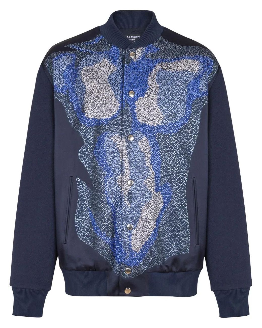 Balmain Blue Trompe L'Oeil-Print Jacket for men