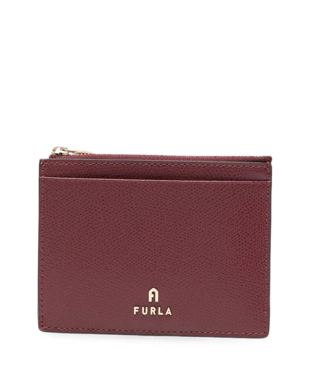 Furla Purple Leather Card Case