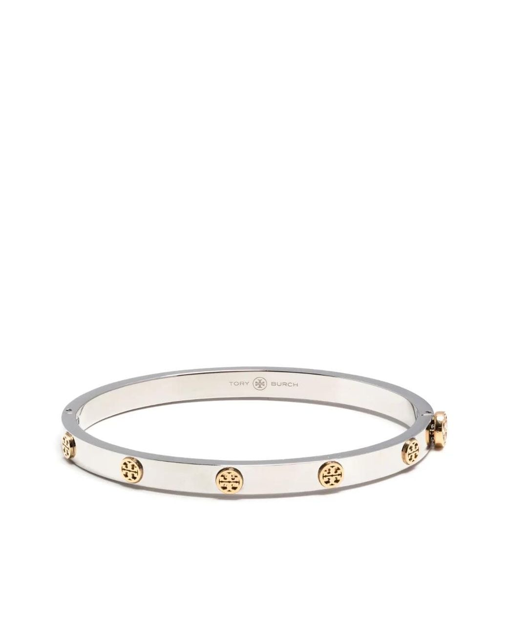 Tory Burch White Icon Hinge Bracelet