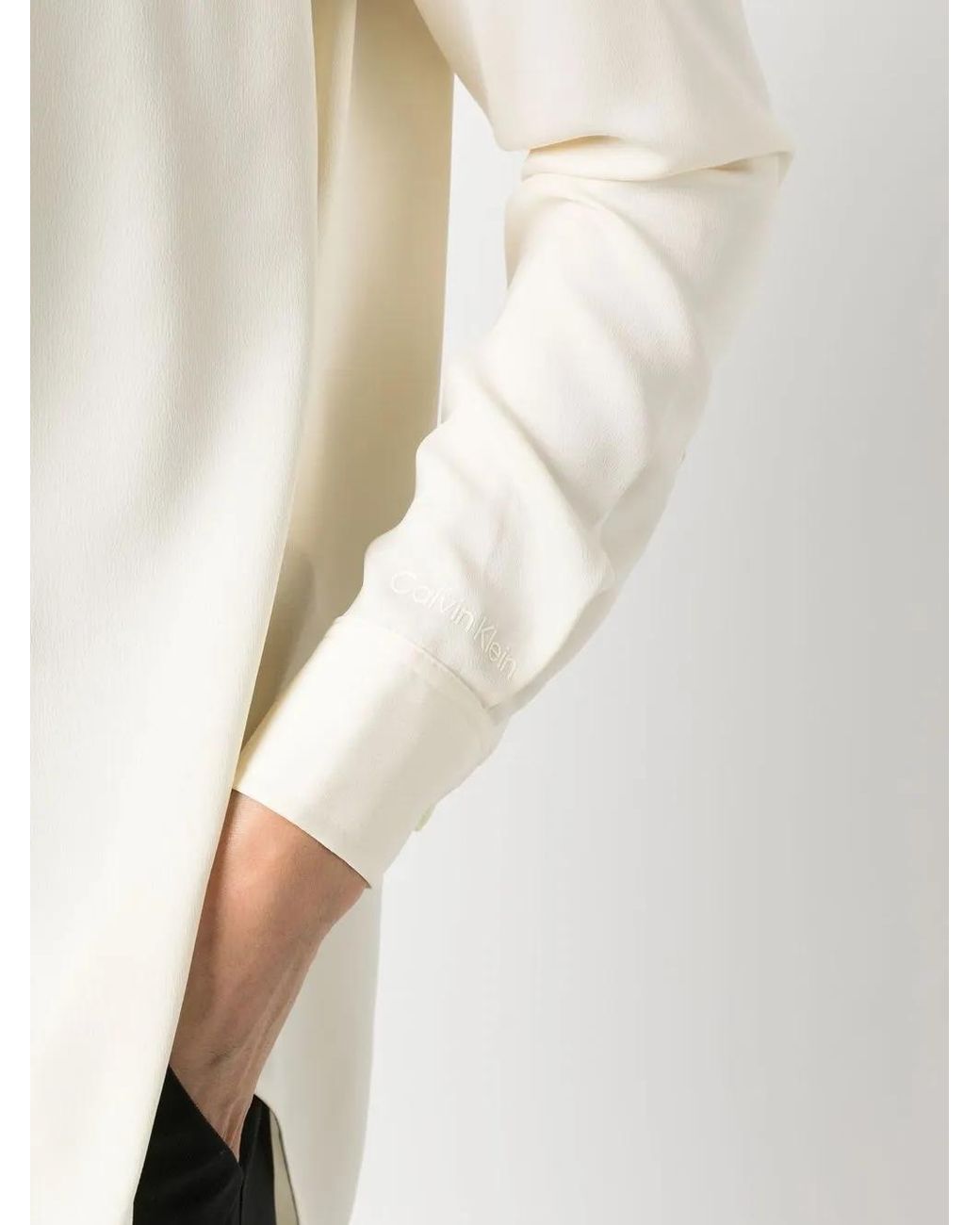 Calvin Klein White Long-Sleeve Buttoned Shirt
