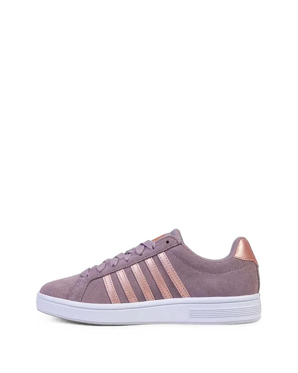 K-swiss Purple Court Tiebreak Suede Stripe-Detail Low-Top Sneakers