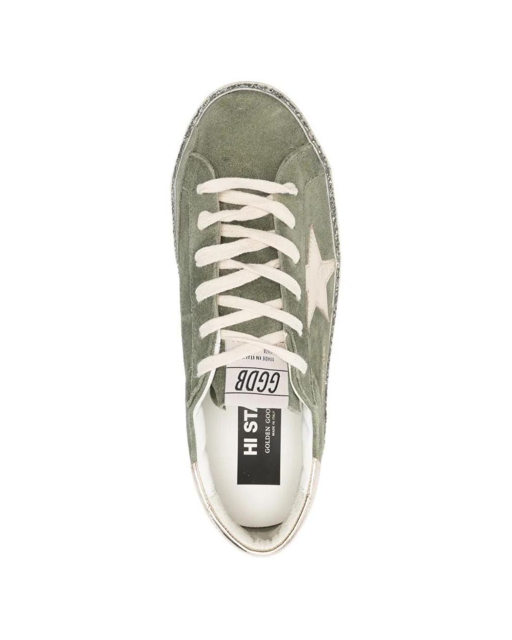 Golden Goose Deluxe Brand Green 'Hi Star' Sports Shoes