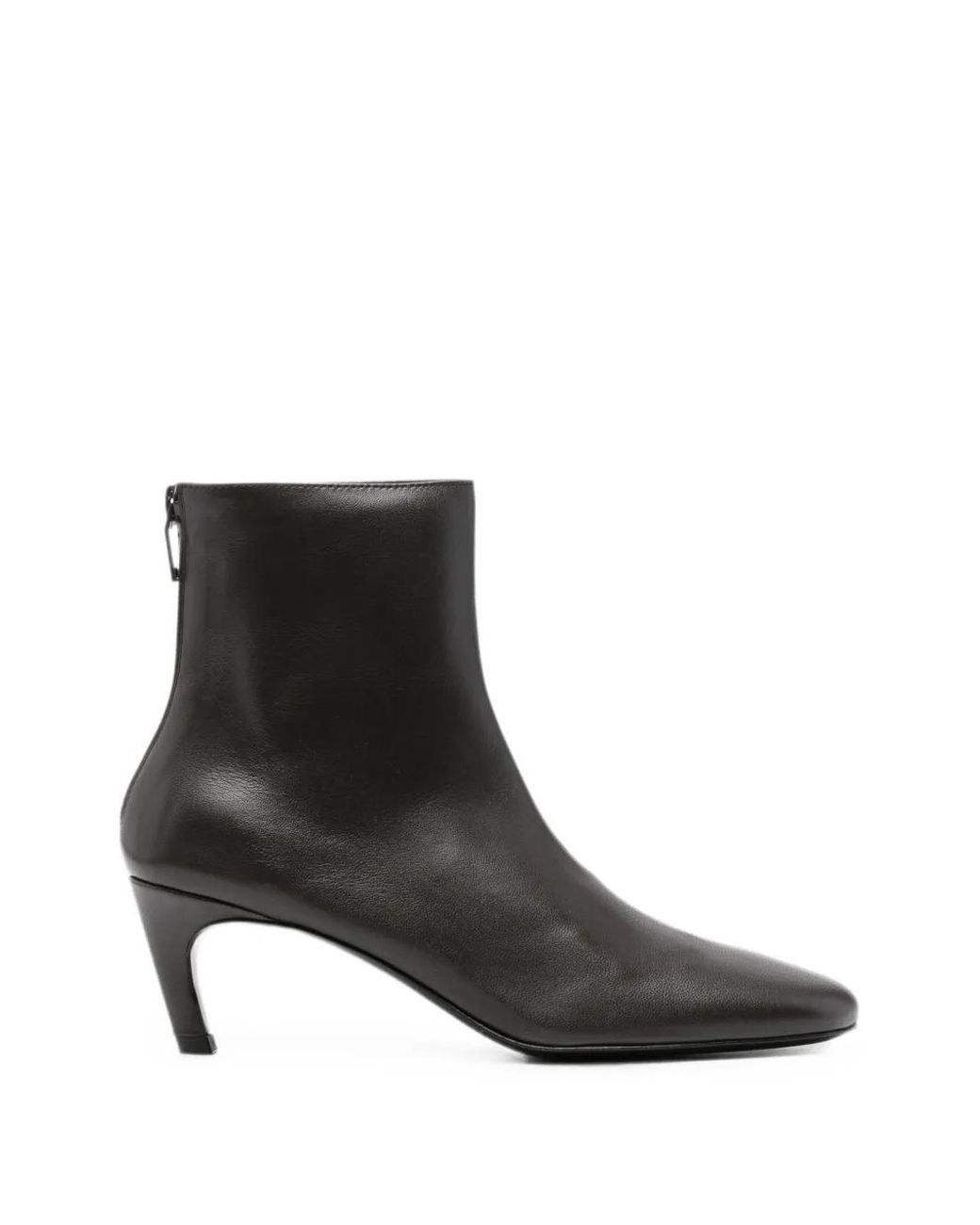 Totême Black Leather Ankle Boots