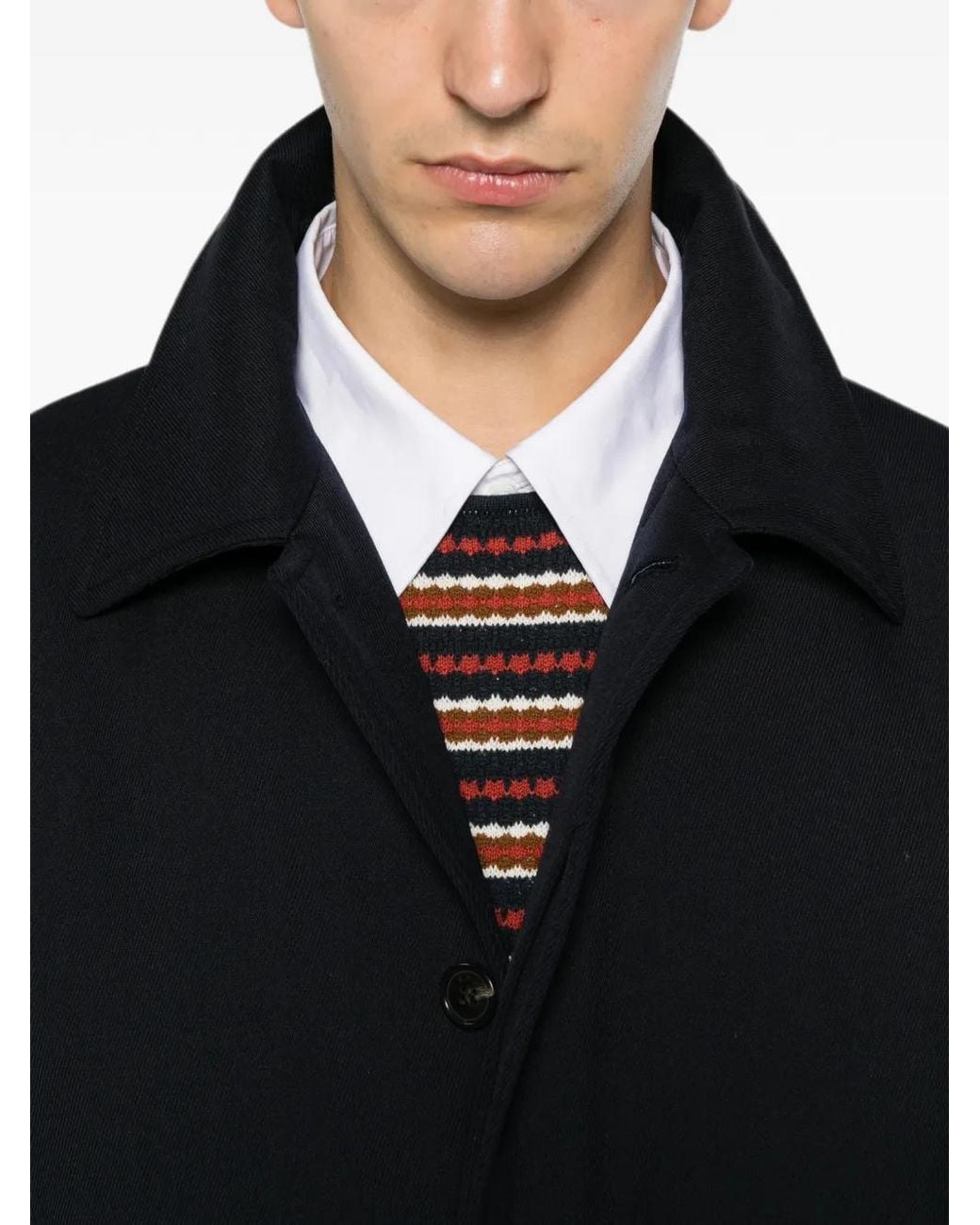 A.P.C. Blue Concealed-Button Coat for men
