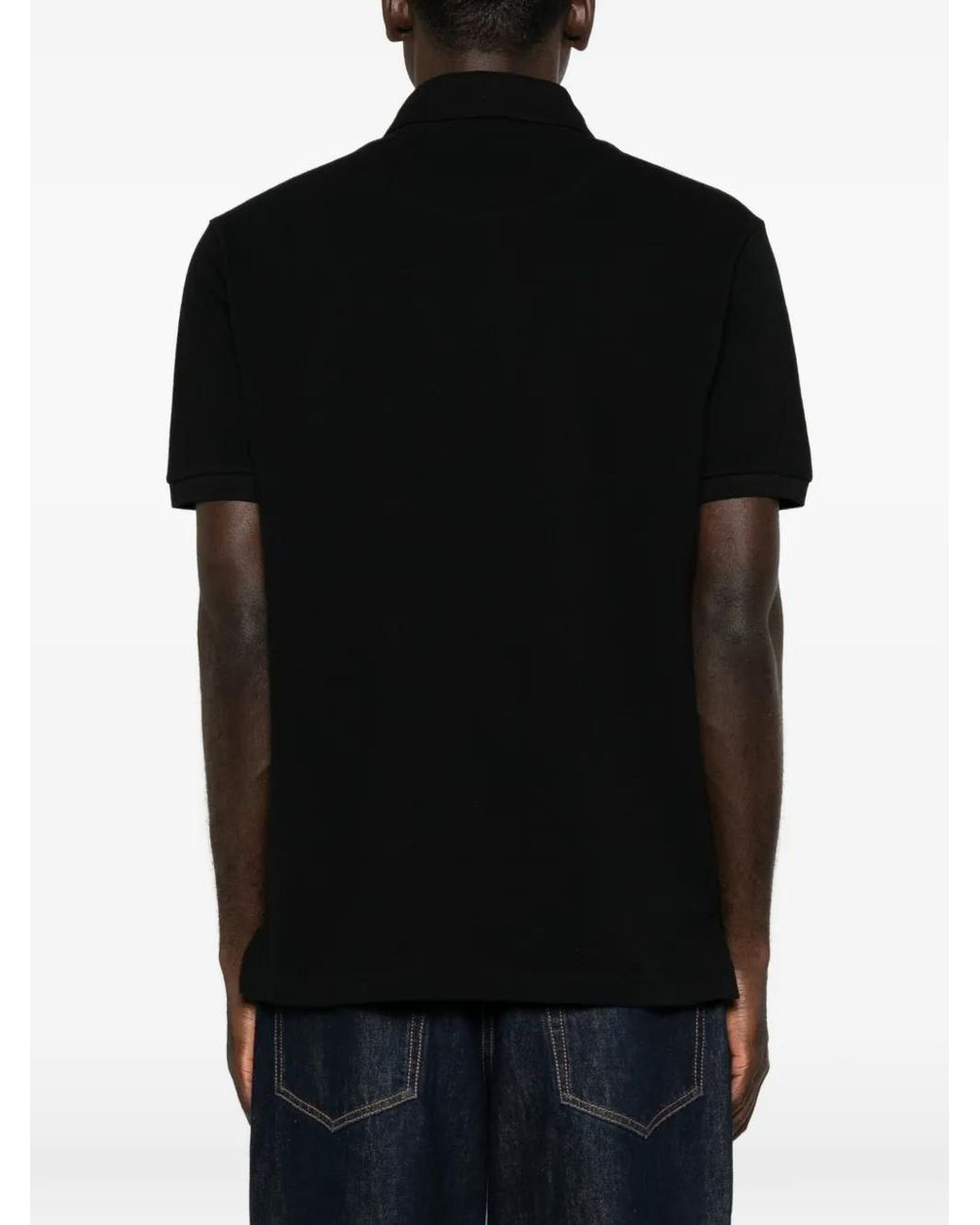 Etro Black Pegaso-Embroidered Polo Shirt for men