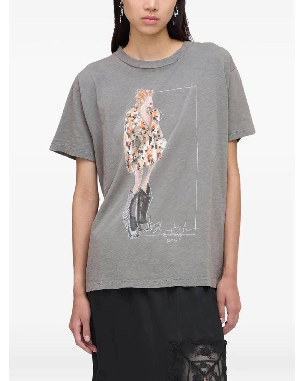 Marc Jacobs Gray Round-Neck Short-Sleeve T-Shirt