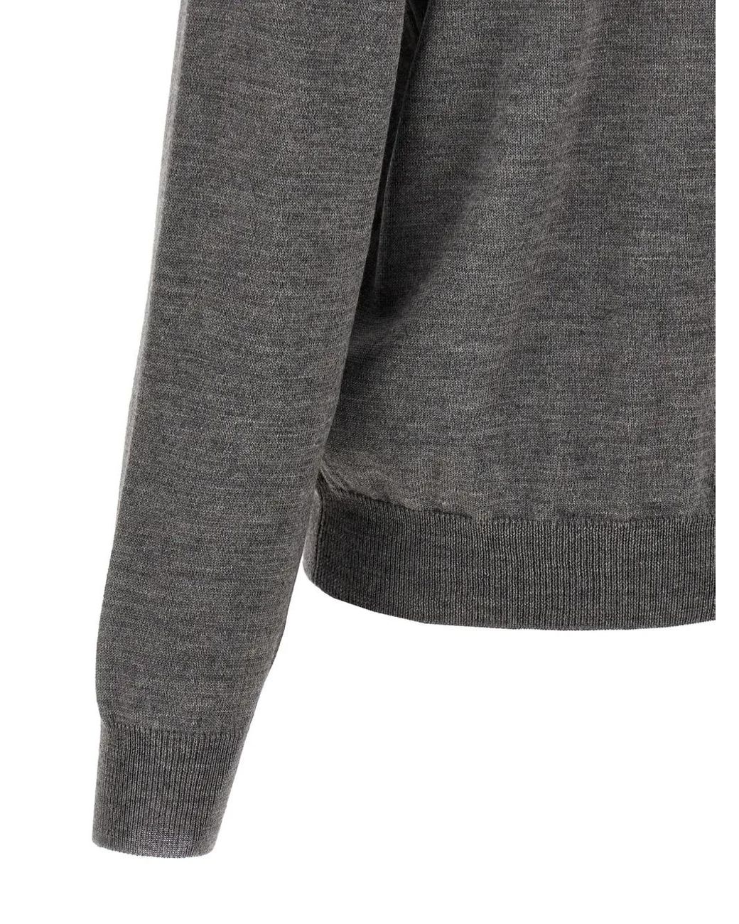 Magliano Gray Pandino Jacquard Crew Neck Sweater for men