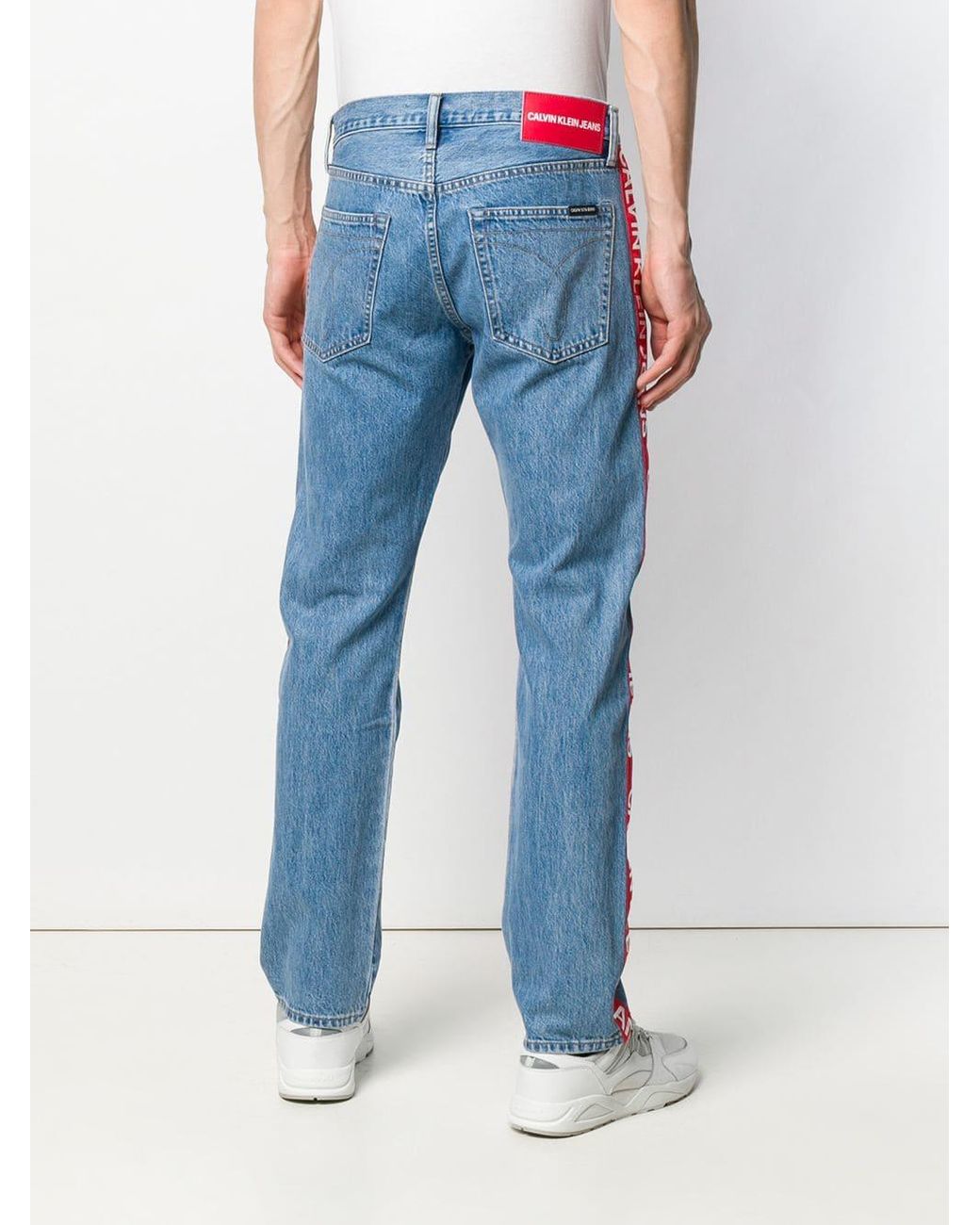 Calvin Klein Jeans mit Logo-Streifen in Blau für Herren | Lyst DE