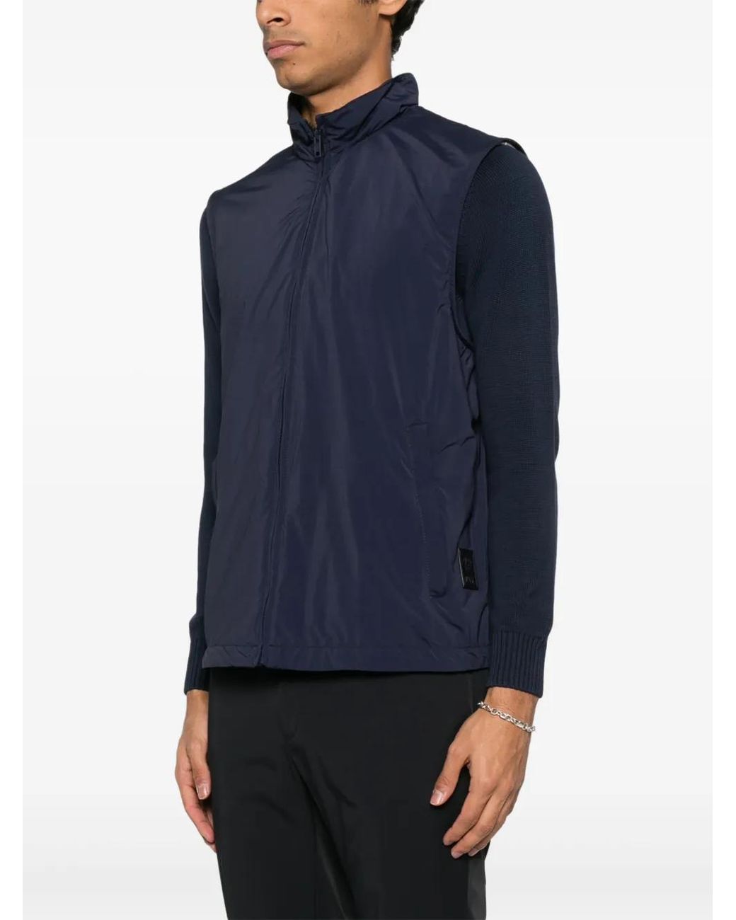 Fay Blue Logo-Patch Gilet for men