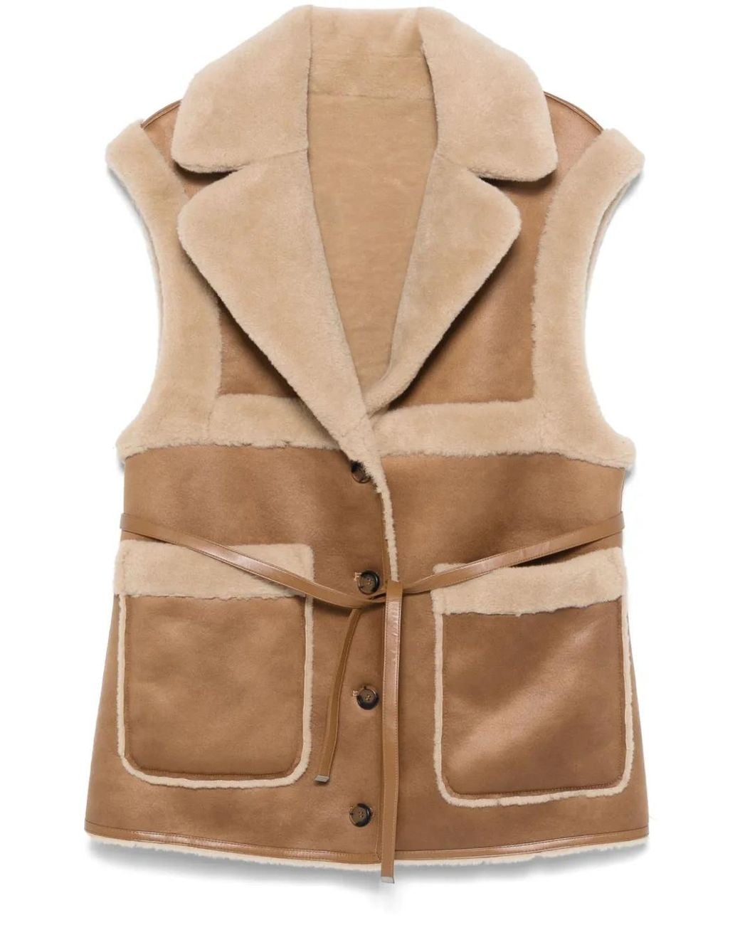 Urbancode Brown Weste Mit Bindegürtel