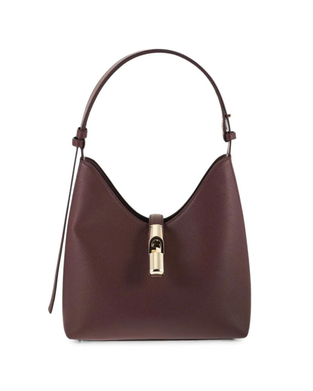 Furla Purple Goccia Leather Tote Bag