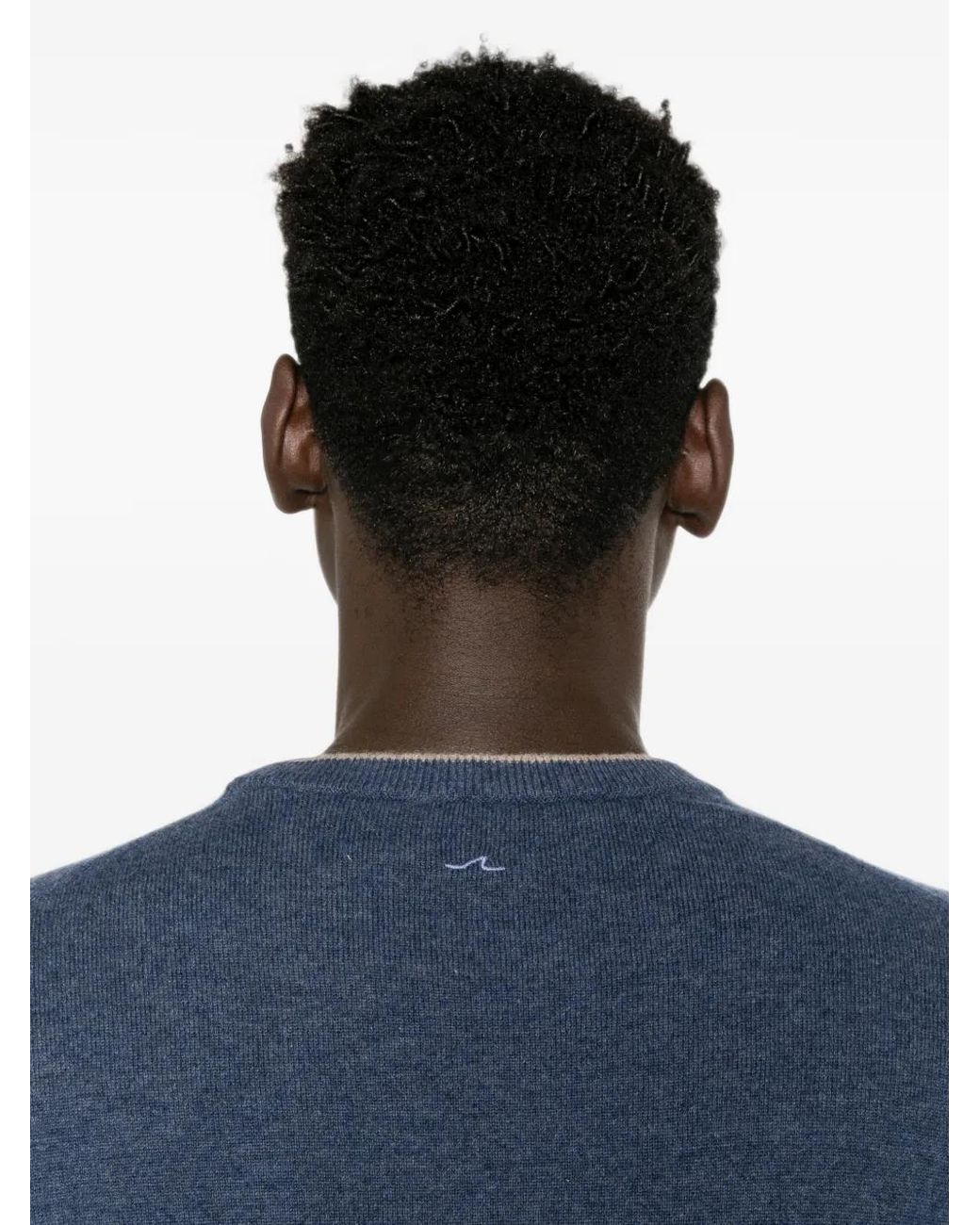 Paul & Shark Blue Cashmere Crew-Neck Sweater for men