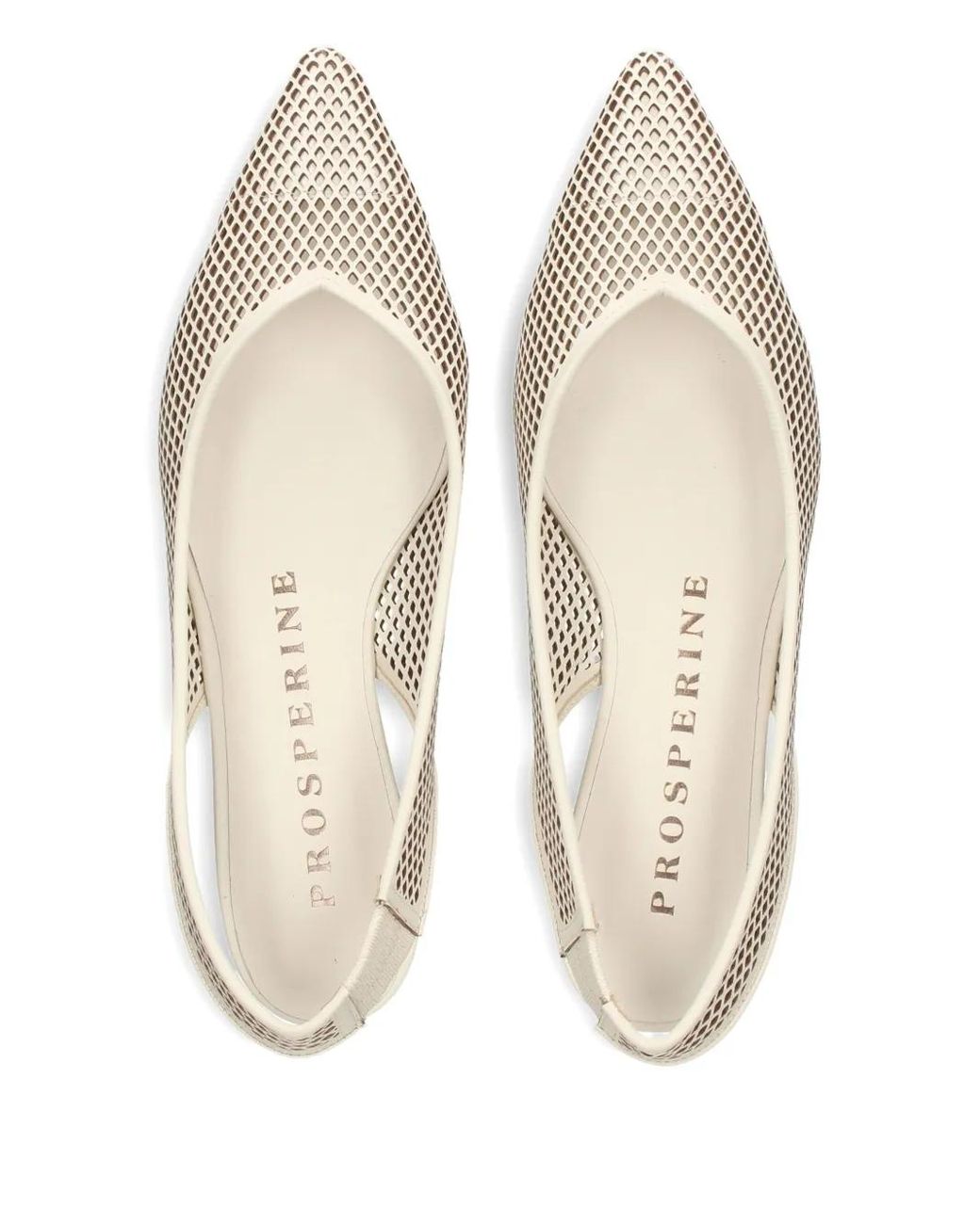 PROSPERINE® White Mesh Slingback Flat Pumps