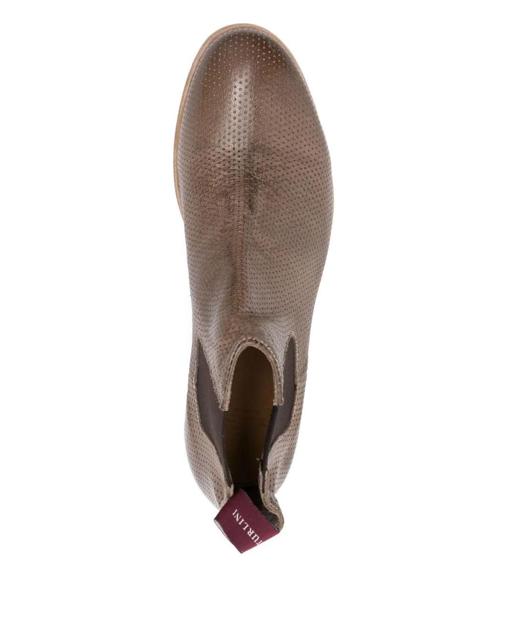 STURLINI FIRENZE Brown Perforated Chelsea Boots