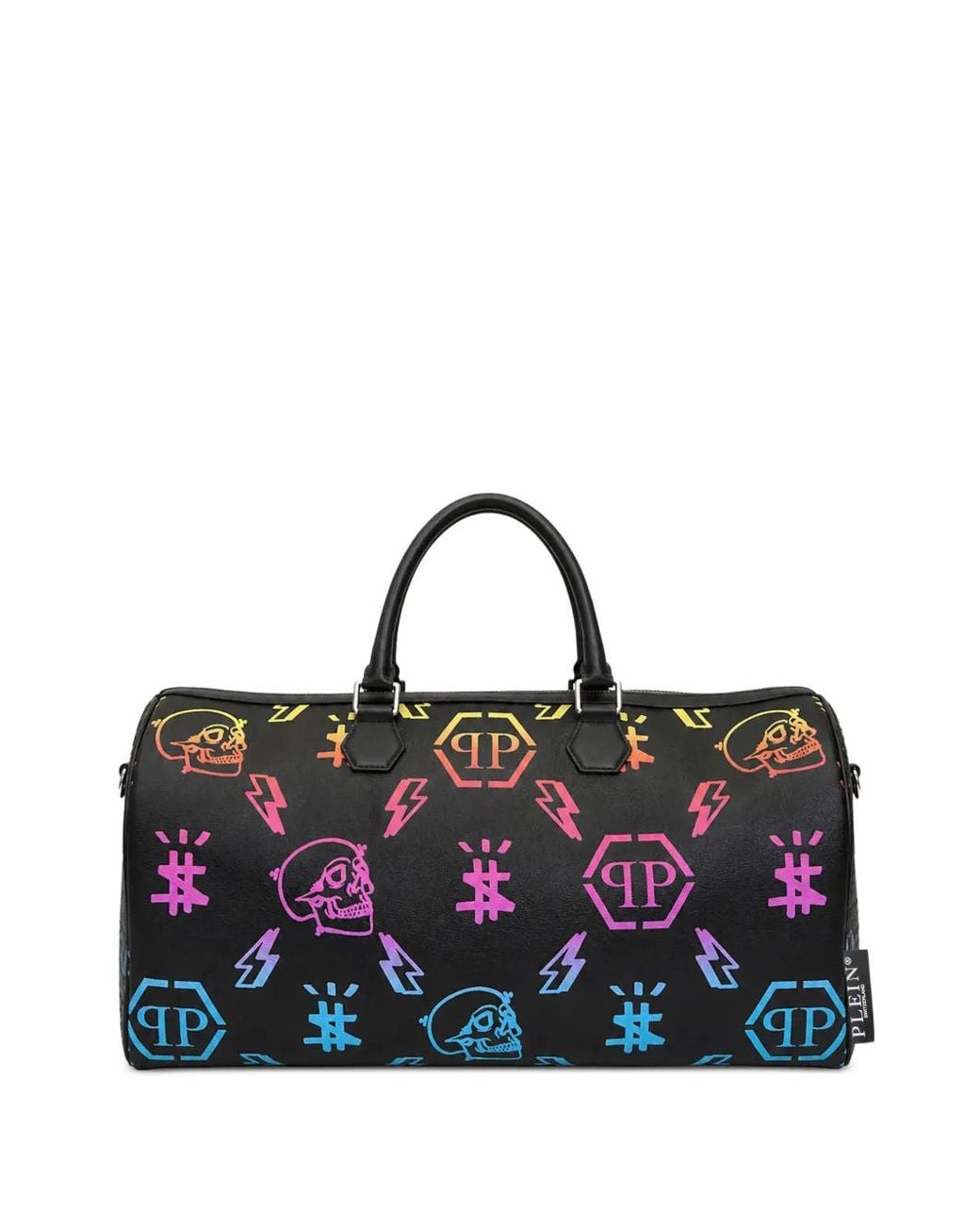 Philipp Plein Blue Leather Travel Bag Monogram for men