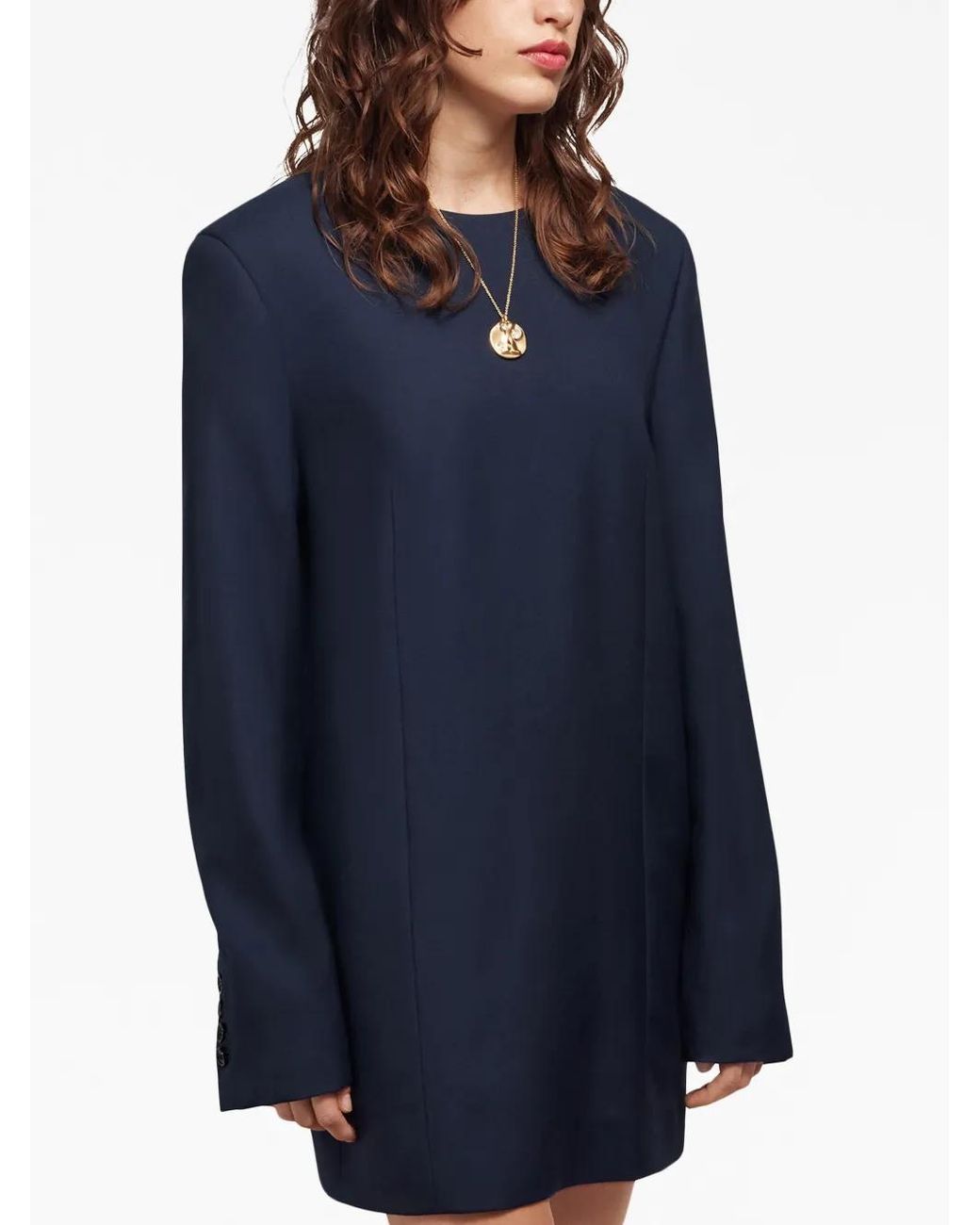 AMI Blue Virgin Wool Minidress