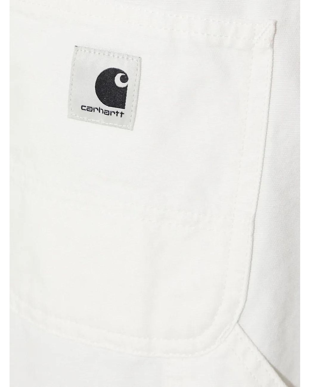 Carhartt White Pantalon Cargo À Patch Logo