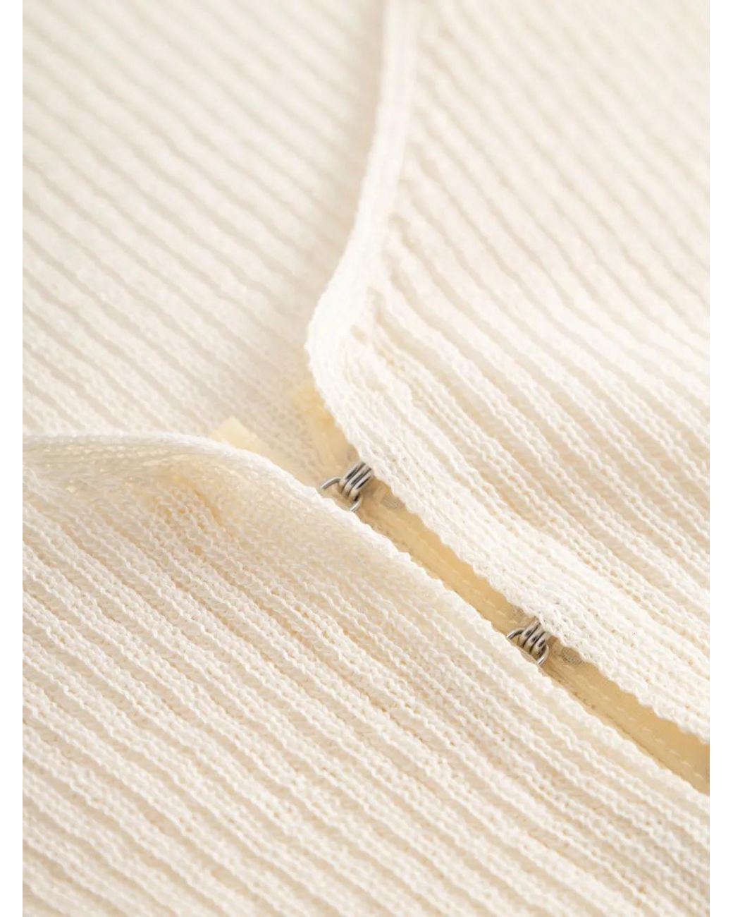 Elena Velez White Linen Knit Top