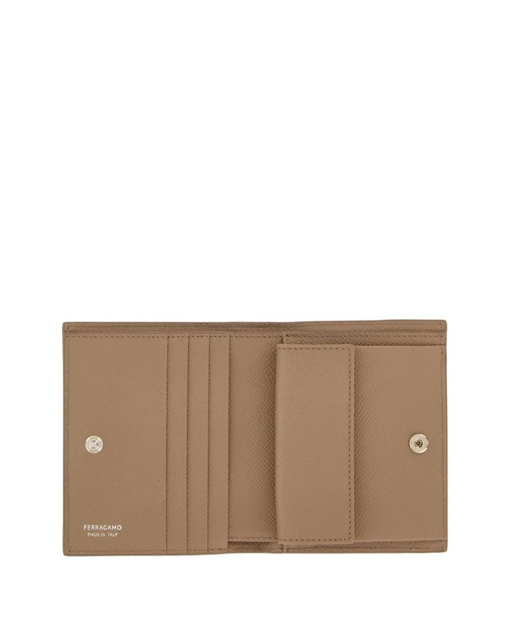 Ferragamo Brown Gancini Compact Wallet