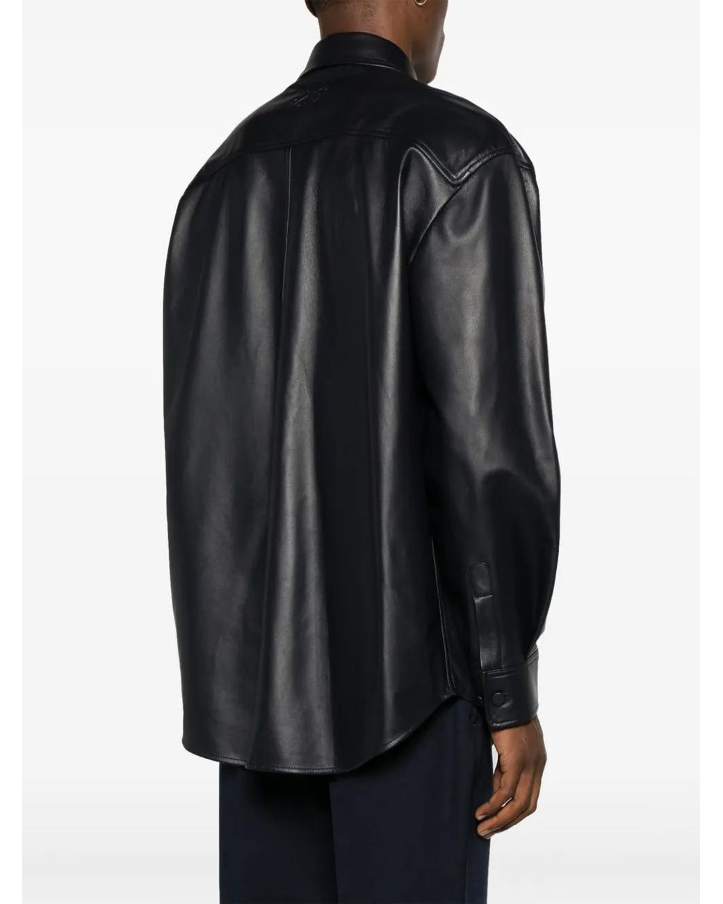 Off-White c/o Virgil Abloh Black Panelled Lambskin Overshirt for men