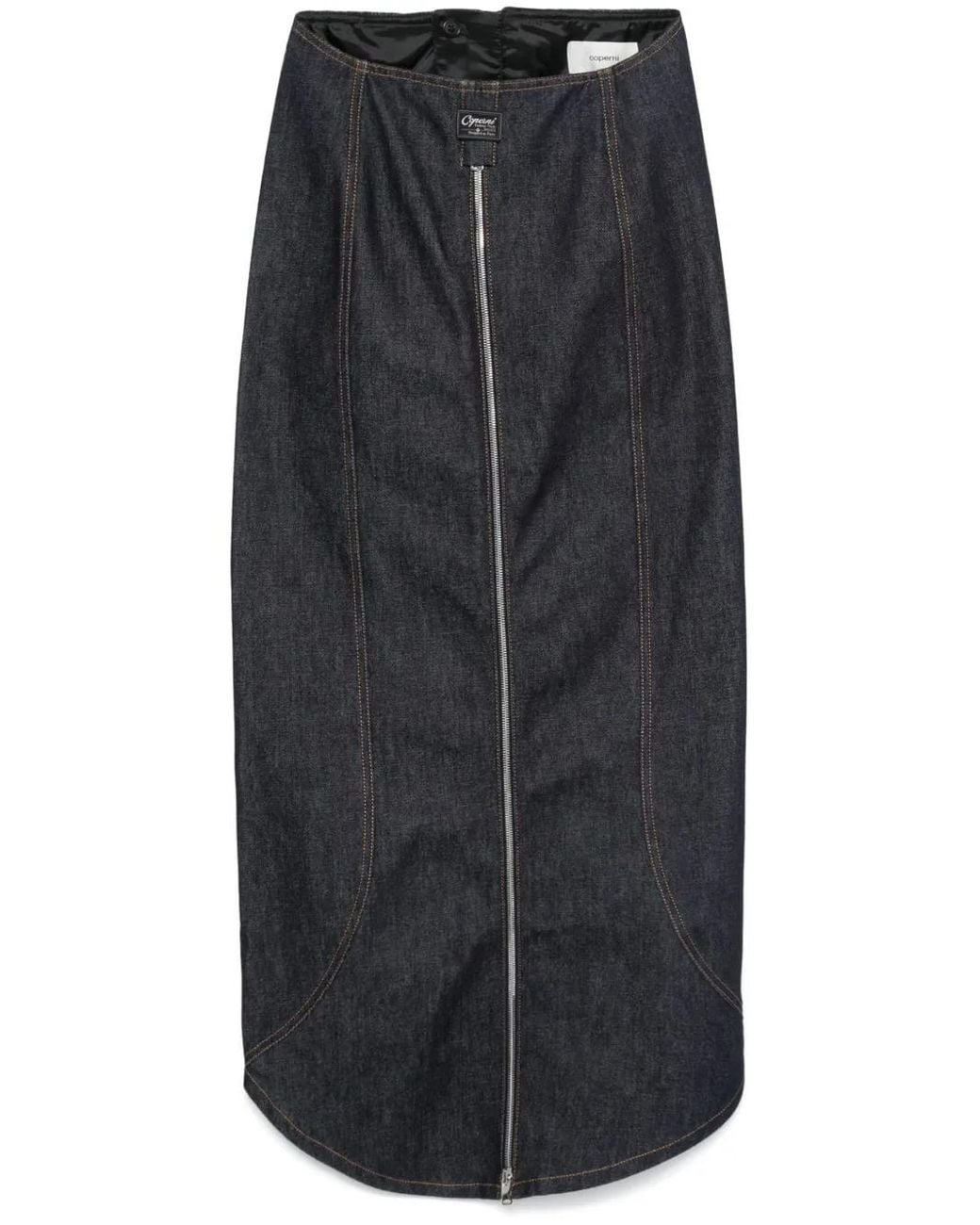 Coperni Black Denim Maxi Skirt