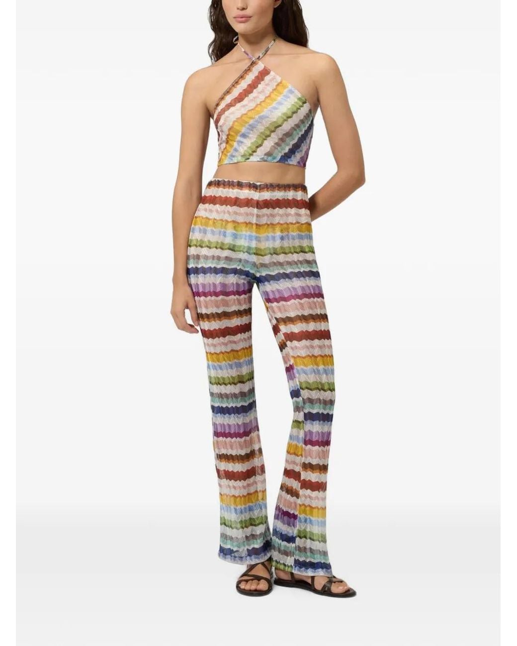 Missoni Yellow Zigzag Tulle Cover-Up Trousers
