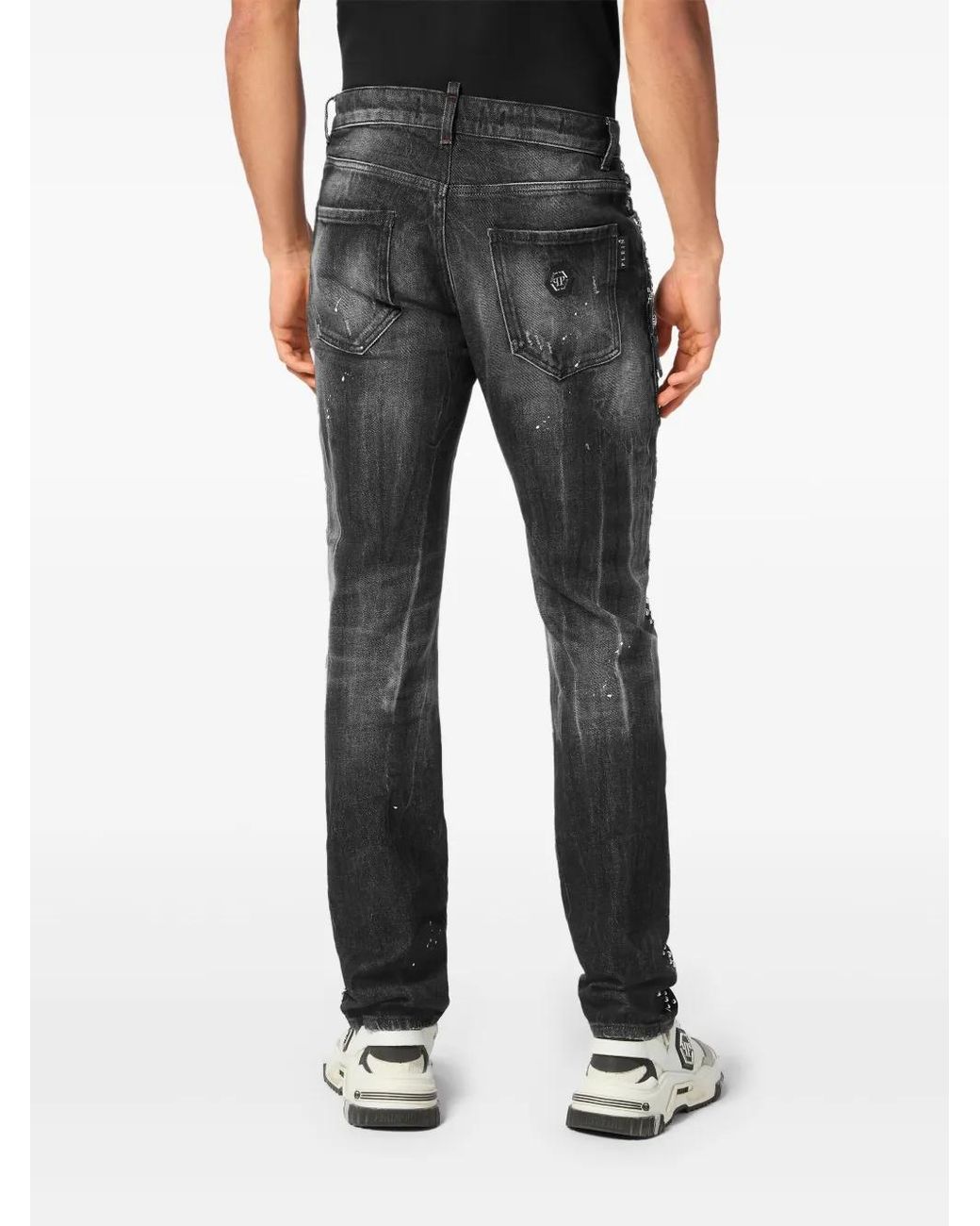 Philipp Plein Gray Rock Star Jeans for men