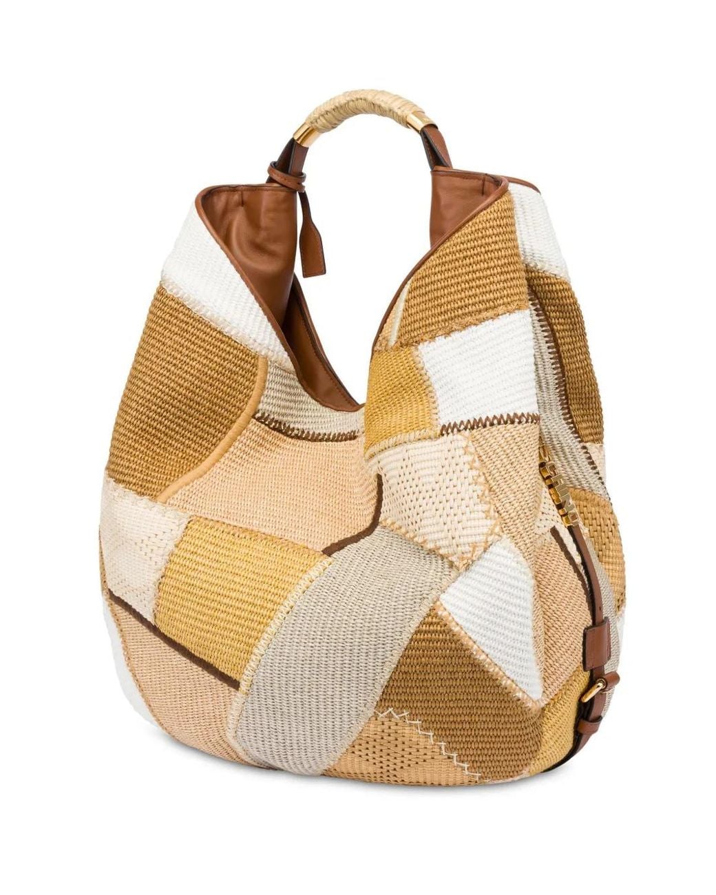 Moschino Natural Patchwork Tote Bag