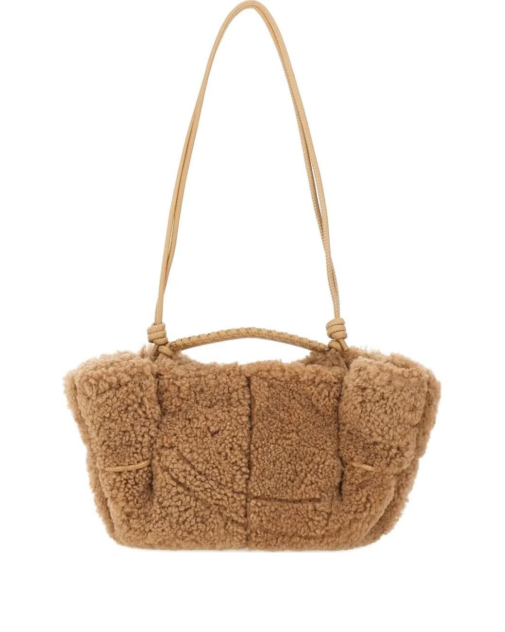 Hereu White Schultertasche Aus Shearling