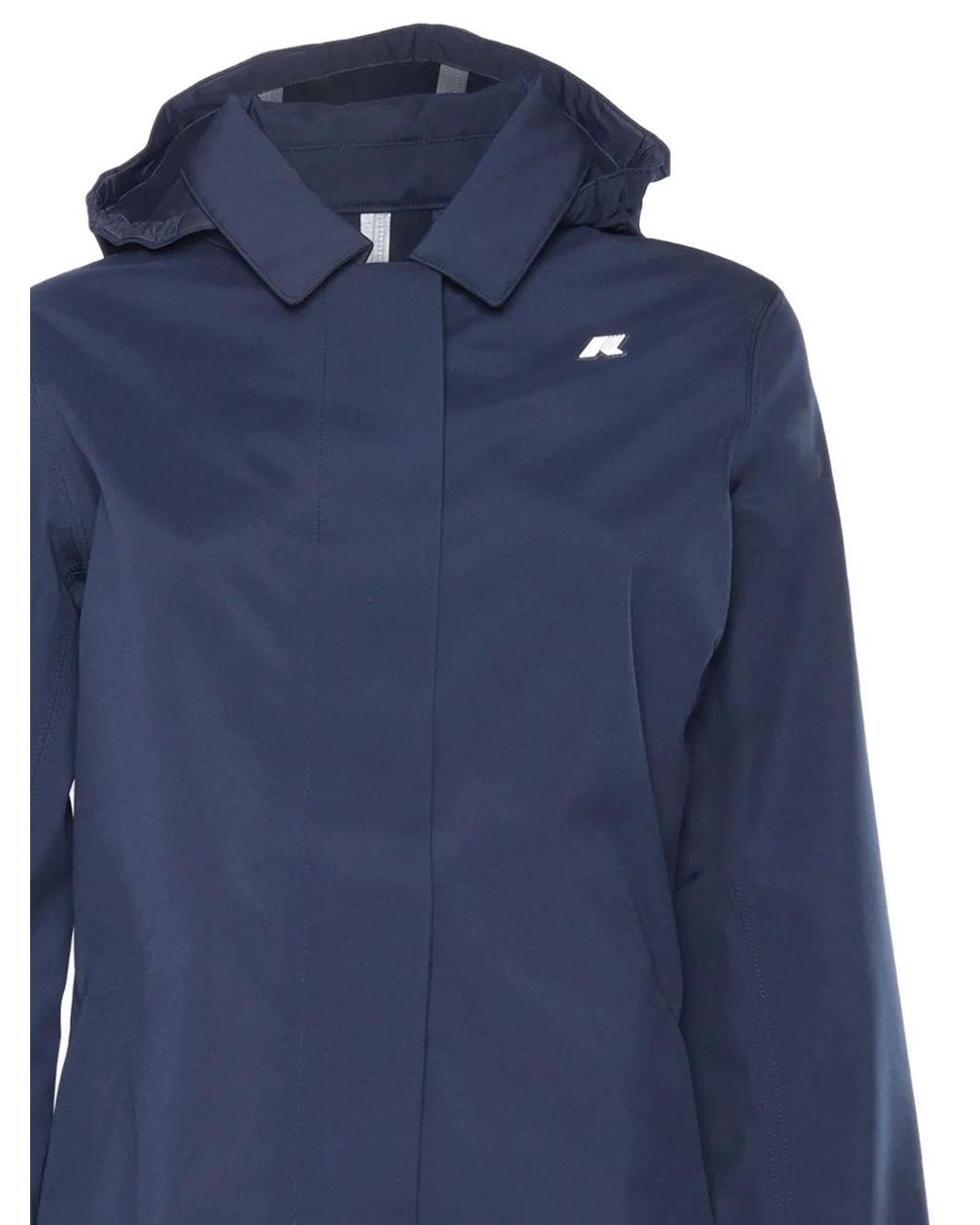 K-Way Blue Mathy Bonded Hooded Coat