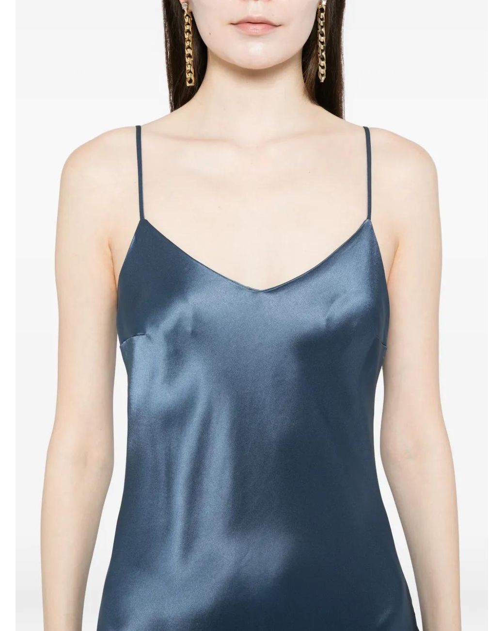 Cynthia Rowley Blue Satin Dress
