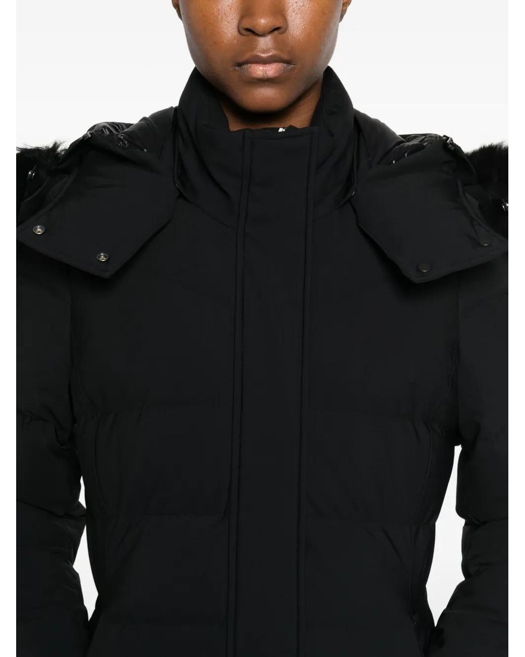 Moose Knuckles Black Hooded Puffer Jacket