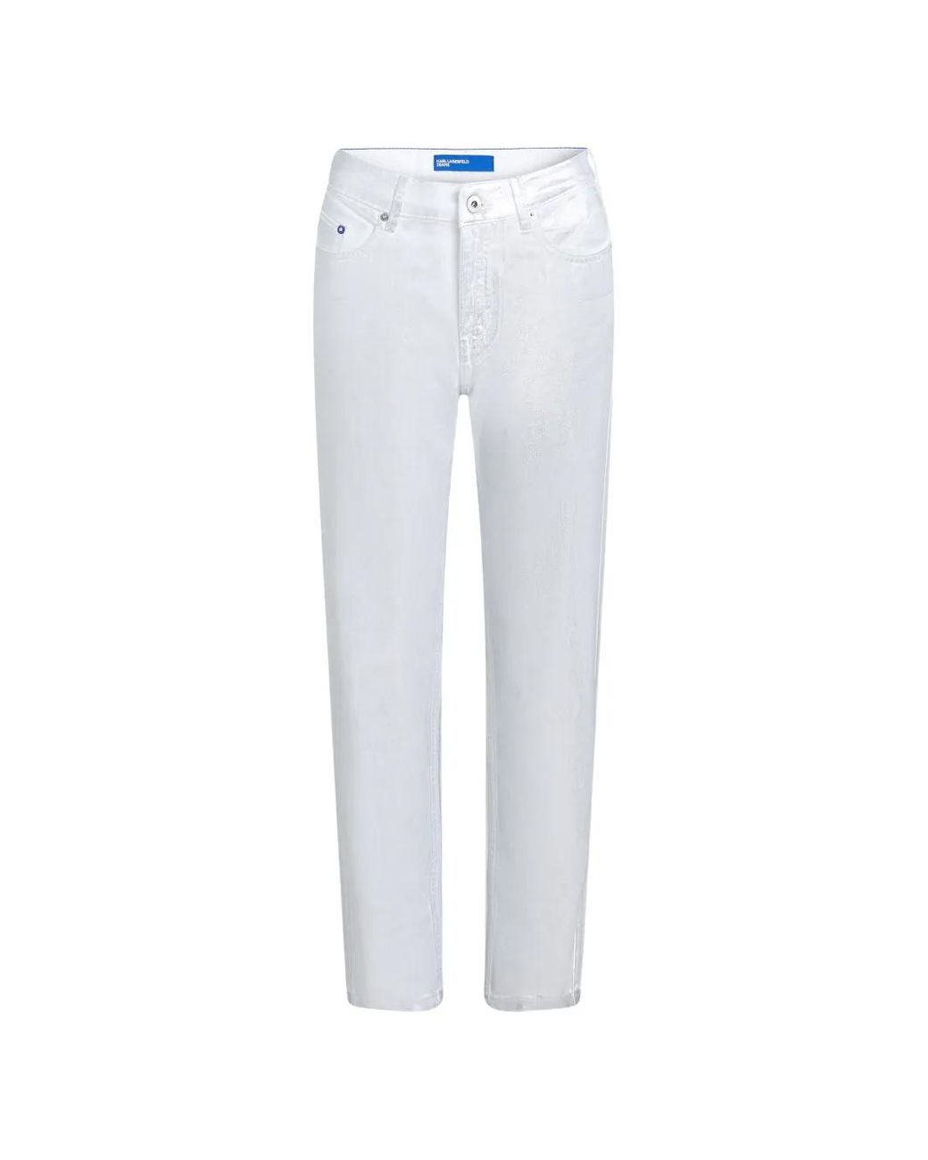 Karl Lagerfeld White Metallic Mom Jeans