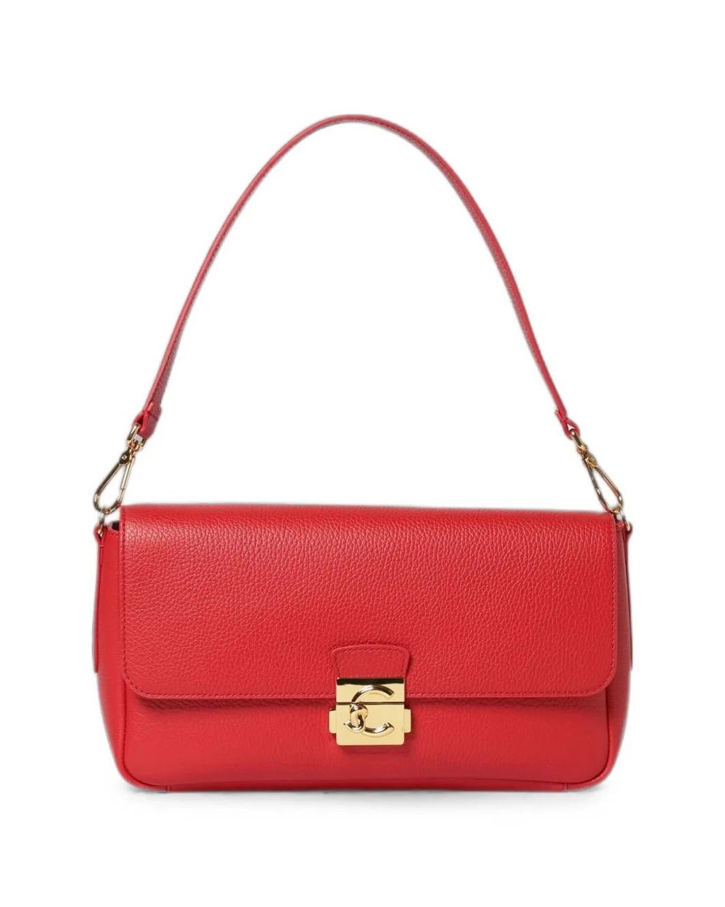Coccinelle Red Large C-Me Lock Shoulder Bag