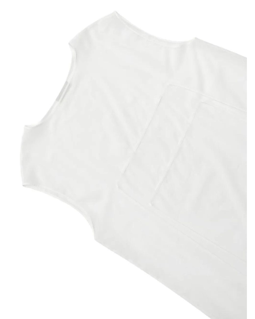 Amomento White Sheer Drawstring Dress