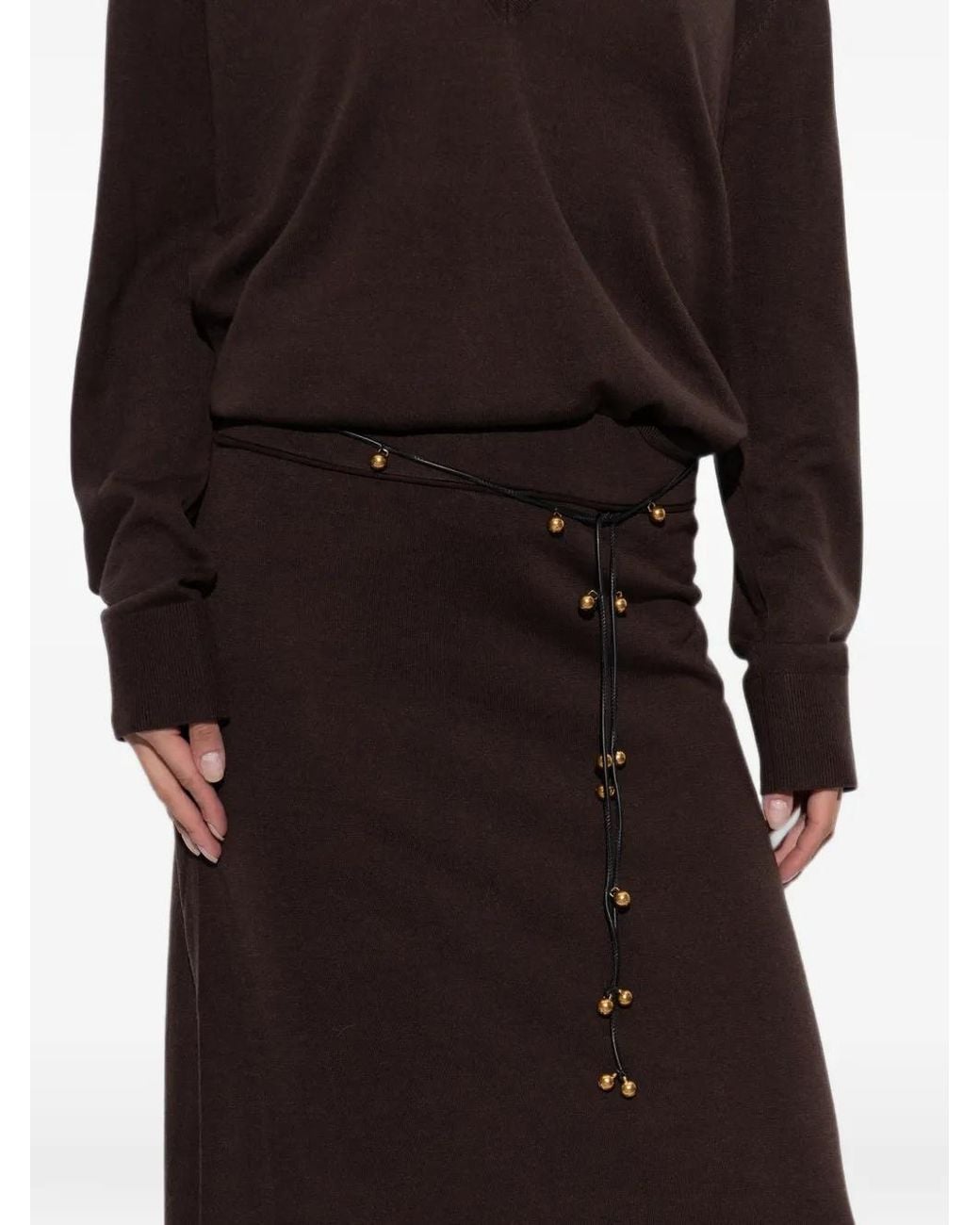 By Malene Birger White Vella Charm-Embellished Leather Belt