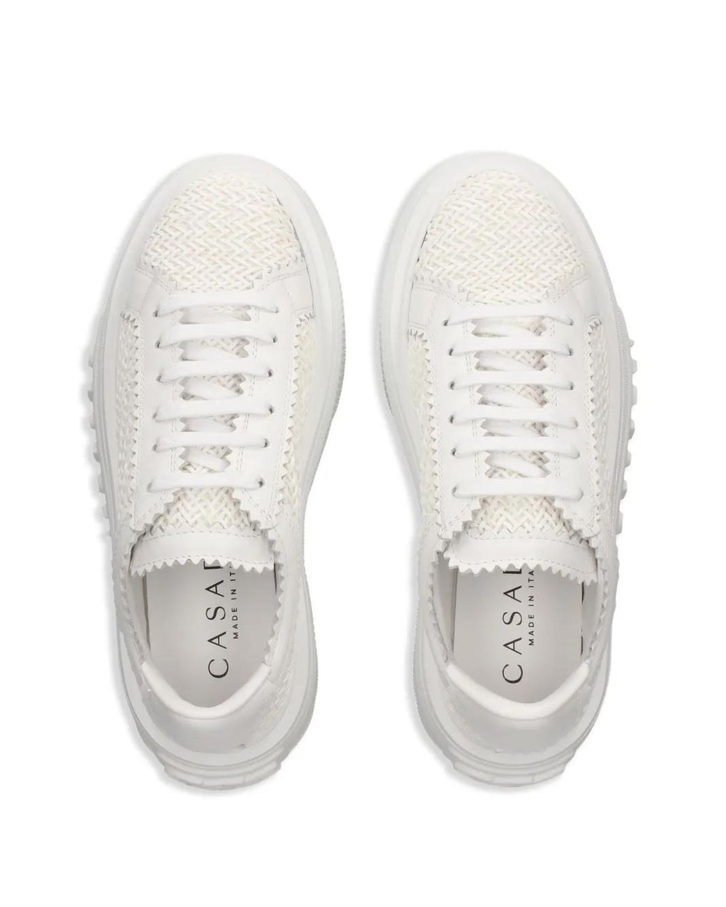 Casadei White Nexus Textured Platform Sneakers