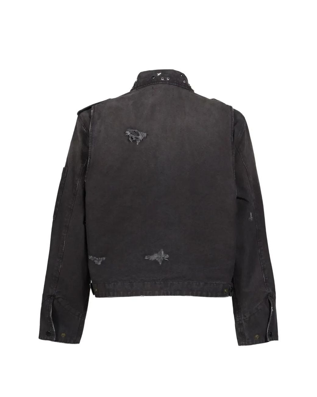 Protocol Index Black Studded-Collar Work Jacket for men