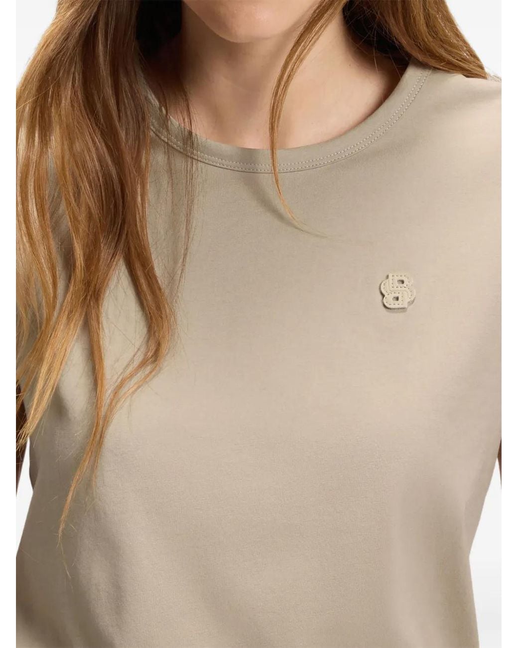 Boss Natural Logo-Appliqué Cotton T-Shirt
