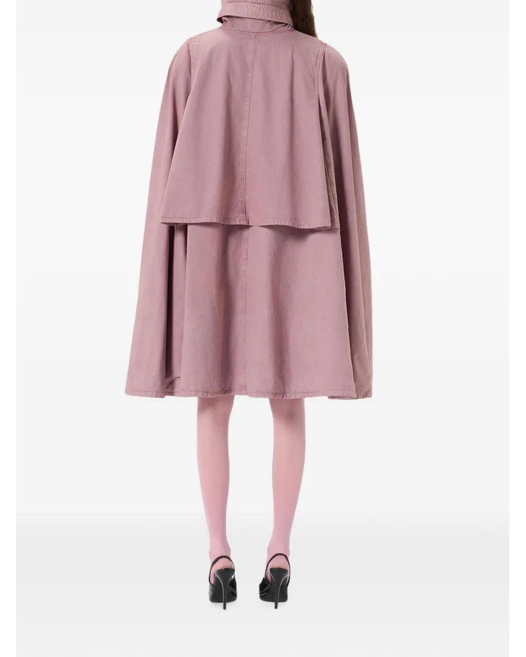 Blumarine Pink Asymmetric Canvas Cape