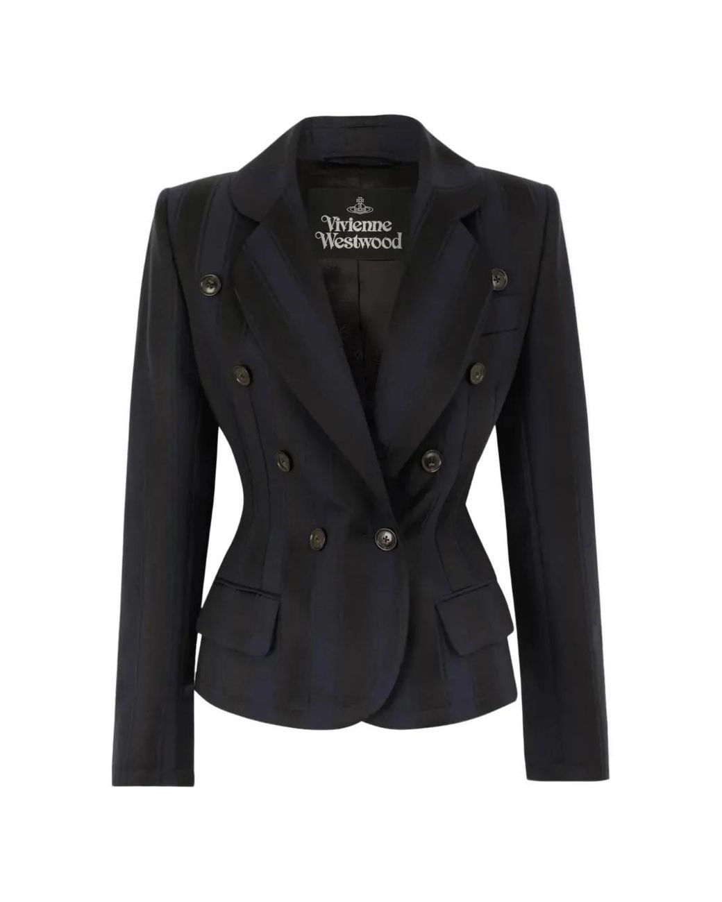 Vivienne Westwood Black Tailored Double-Breasted Jacket With Structured Shoulders And Notched Lapel