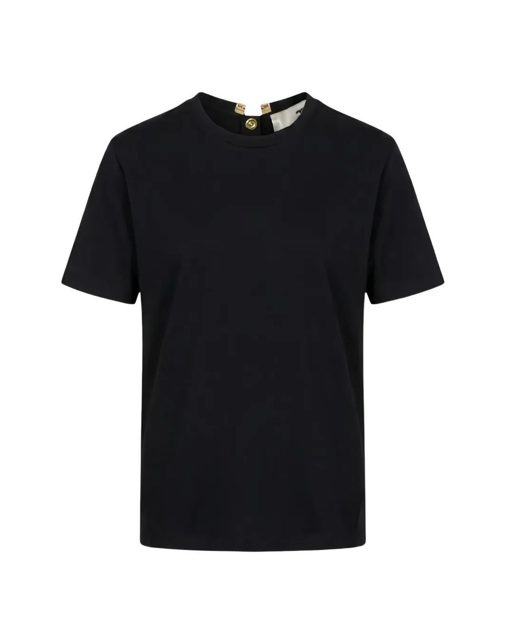 Elisabetta Franchi Black Logo-Button T-Shirt